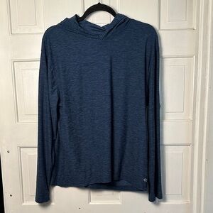 Leg3nd Men’s Long sleeve light weight hoodie  Blue size Large